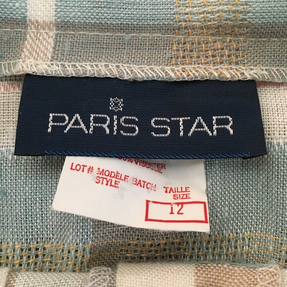 Vintage Pastel Pink & Sage Green Pocket Pleated Button Up Made in Canada Skirt - Picture 11 of 16